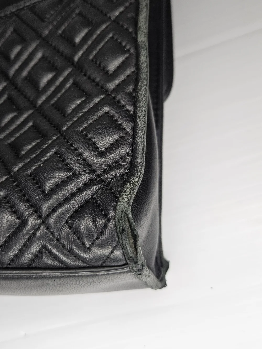 Tory Burch Fleming Black Quilted Leather Chain Shoulder/Crossbody Bag